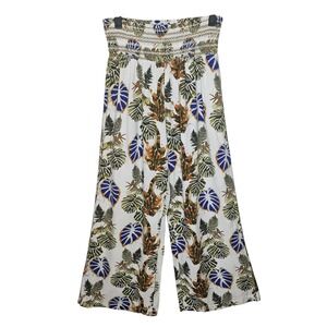 Da‎ Hui Hawaii Pants Womens Large Tropical Flora Linen Blend Beach Vacay Coastal